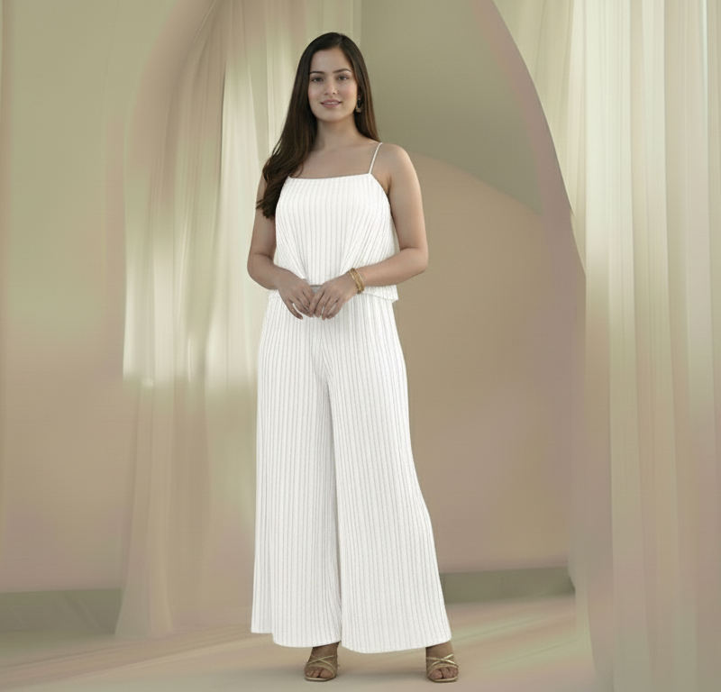 White top with the pants